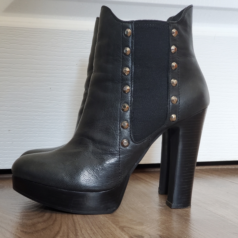 Michael Kors Studded Leather Platform Ankle Boots